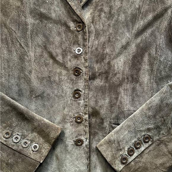 John Paul Richard Uniform 100% Leather Blazer Jacket Brown Size 14 - Picture 3 of 6